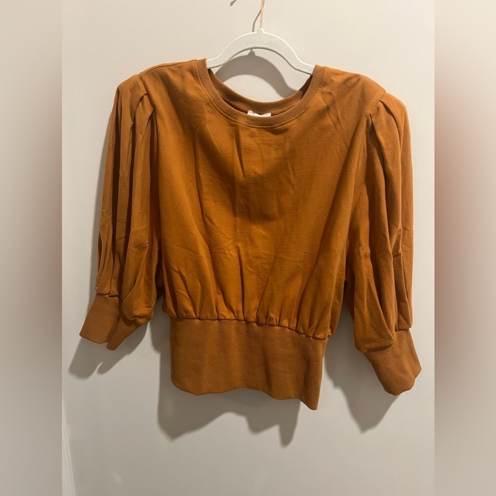 NWT Sugar + Lips Deanna Lantern Sleeve French Terry Top - Picture 3 of 9